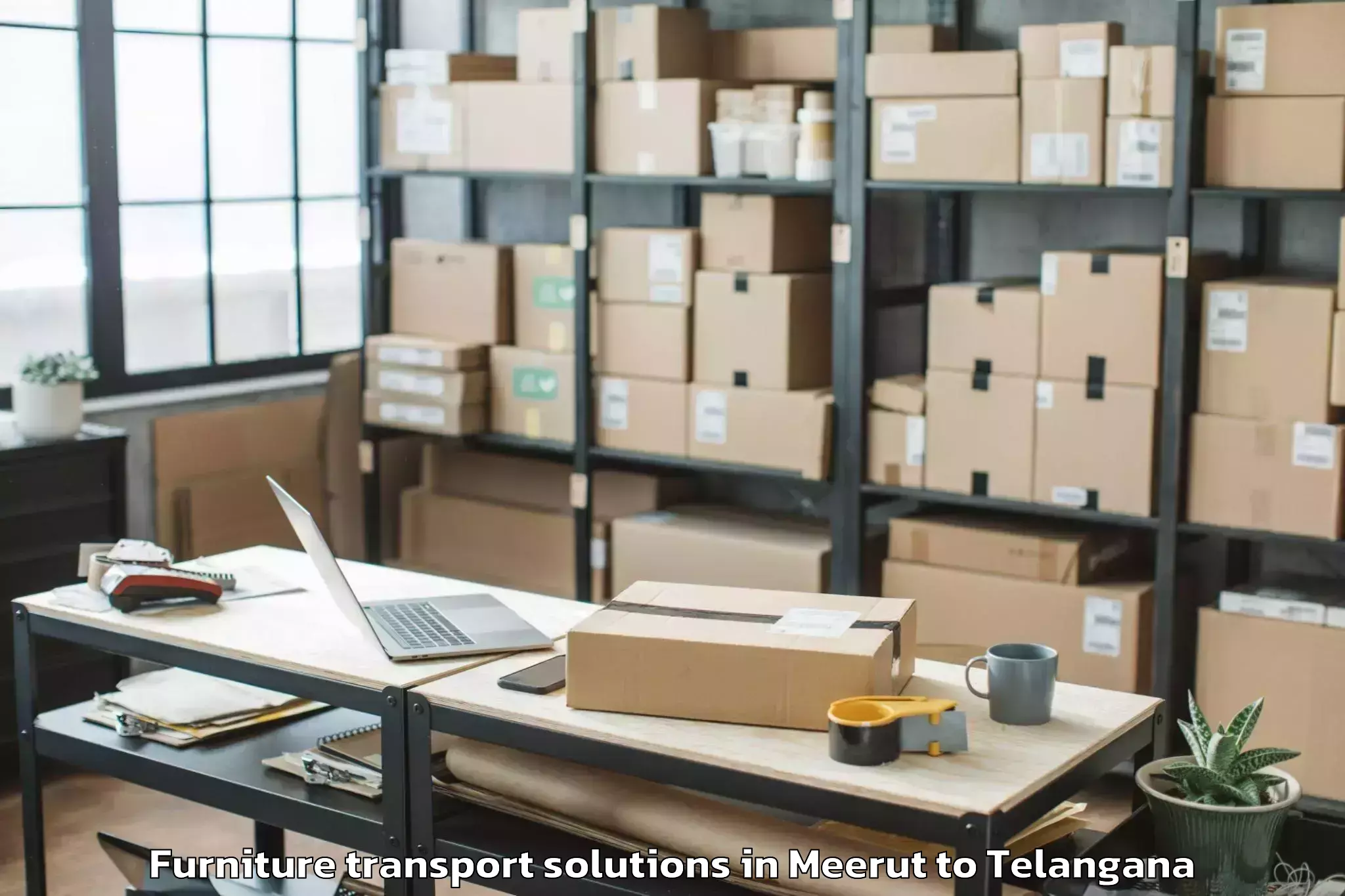 Book Meerut to Vemalwada Furniture Transport Solutions